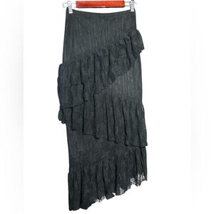 Cotton Candy black  Asymmetrical lace layered Skirt S